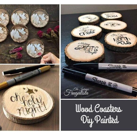 Natural Wood Slices 30Pcs 3.1''-3.5'' - Picture 7 of 10